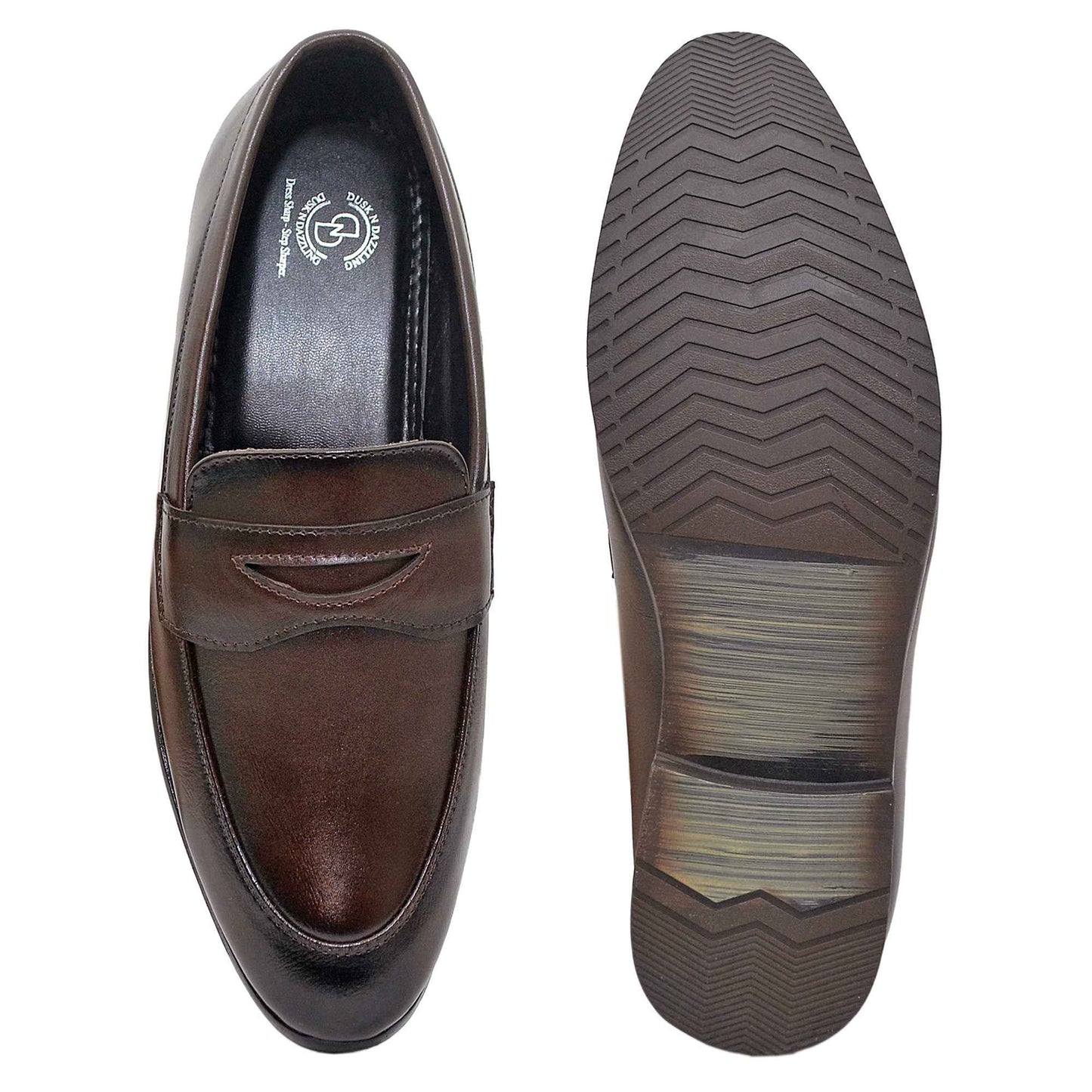 Dusk N Dazzling Brown Penny Loafer For Men - Stylish and Comfortable Footwear