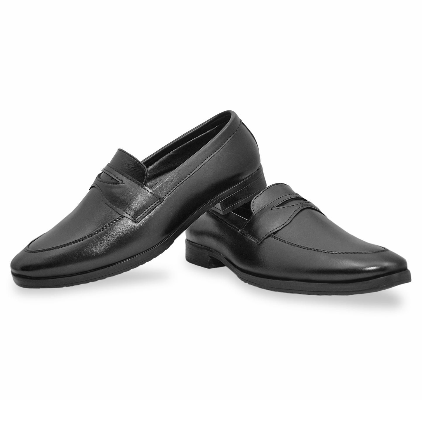 Dusk N Dazzling Black Penny Loafer For Men