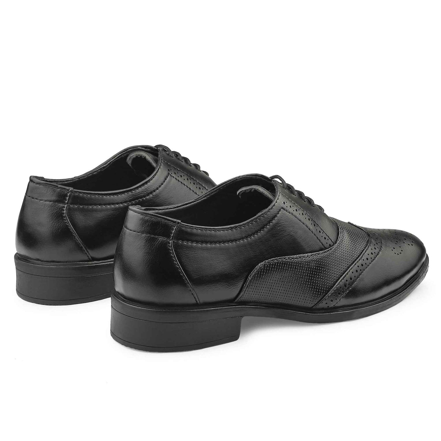 Dusk N Dazzling Black Brogue Shoes For Men