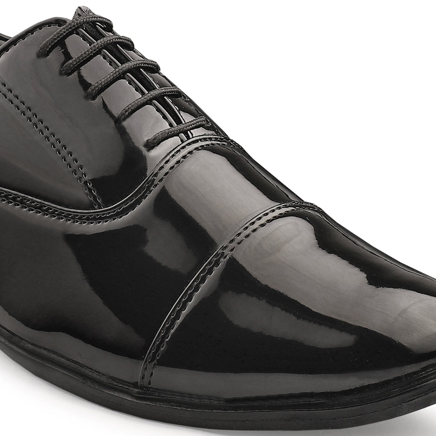 Dusk N Dazzling Black Stitched Oxford For Men