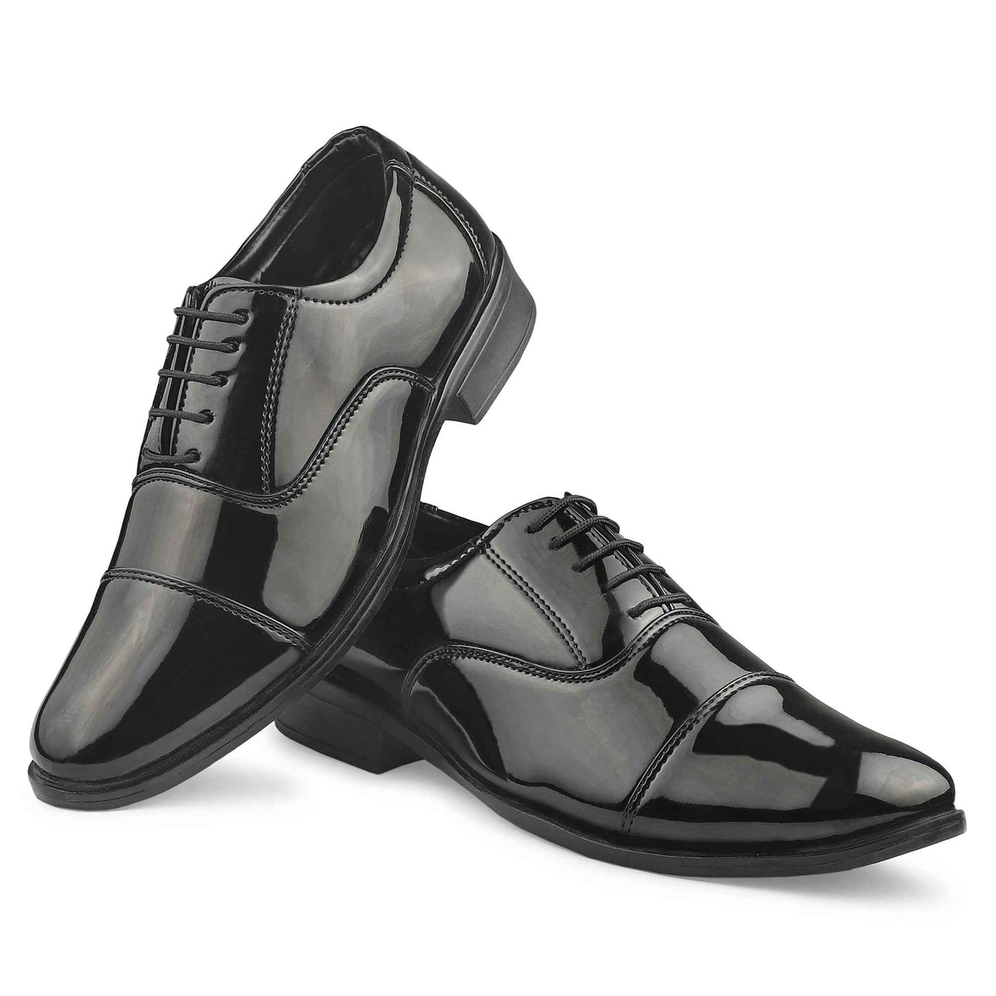 Dusk N Dazzling Black Lace-Up Shoes For Men