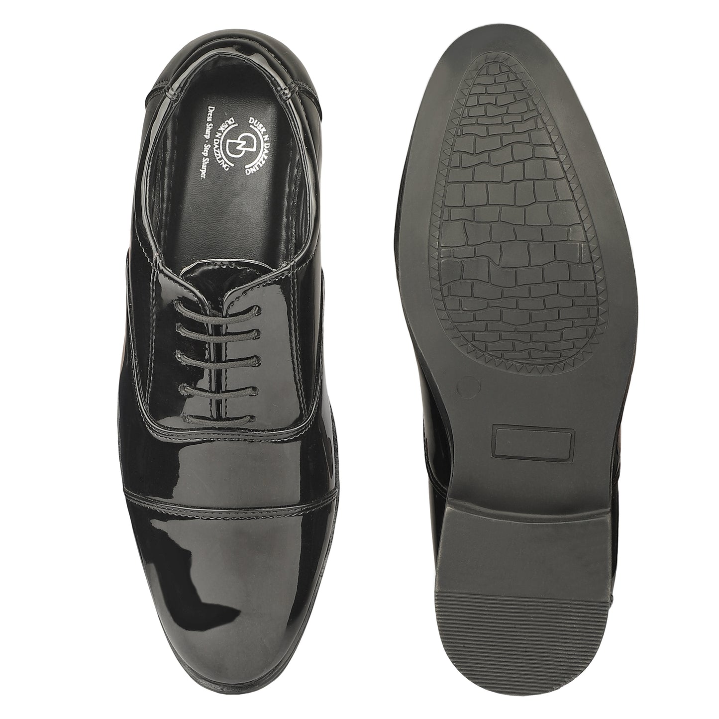 Dusk N Dazzling Black Stitched Oxford For Men