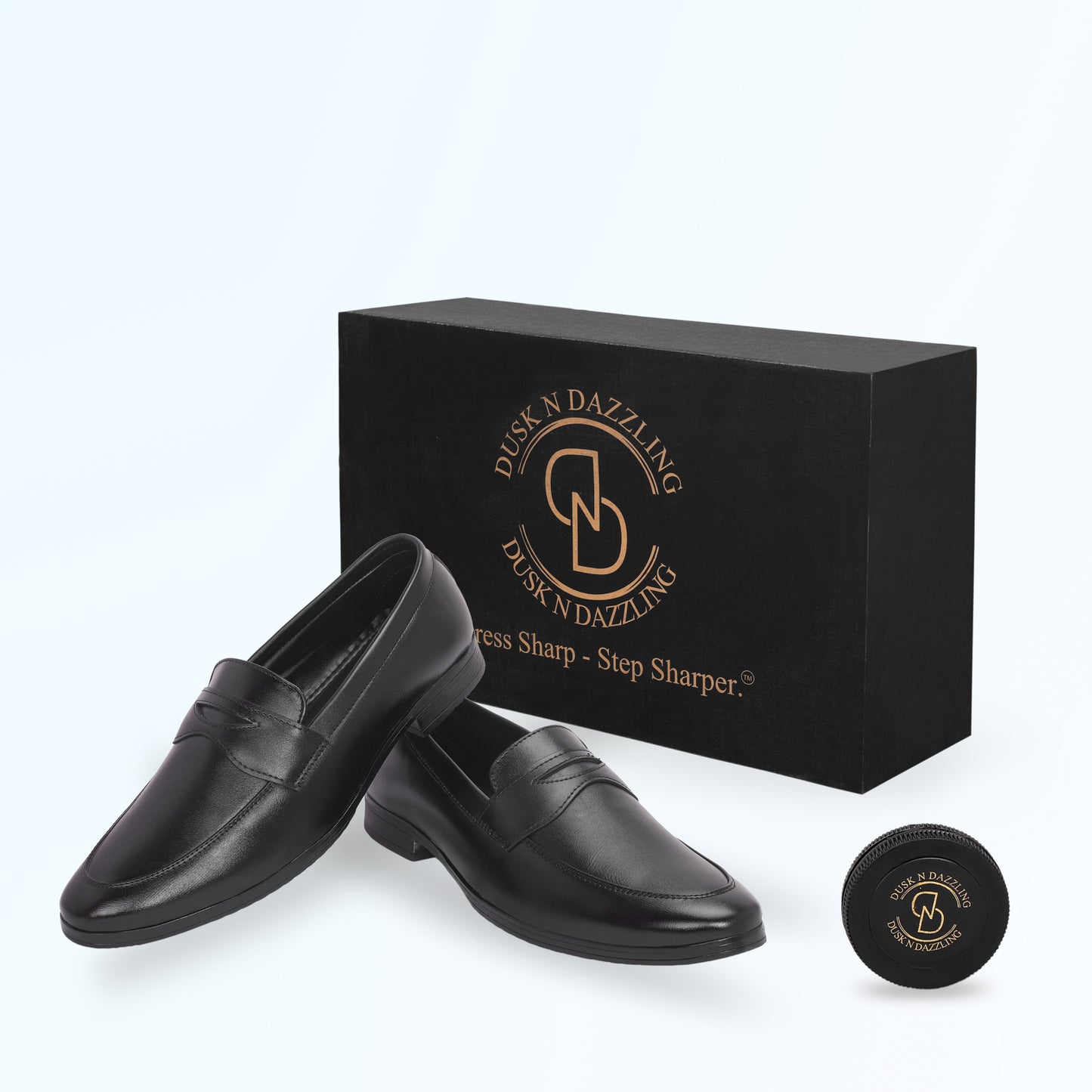 Dusk N Dazzling Black Penny Loafer For Men - Stylish Comfort Footwear