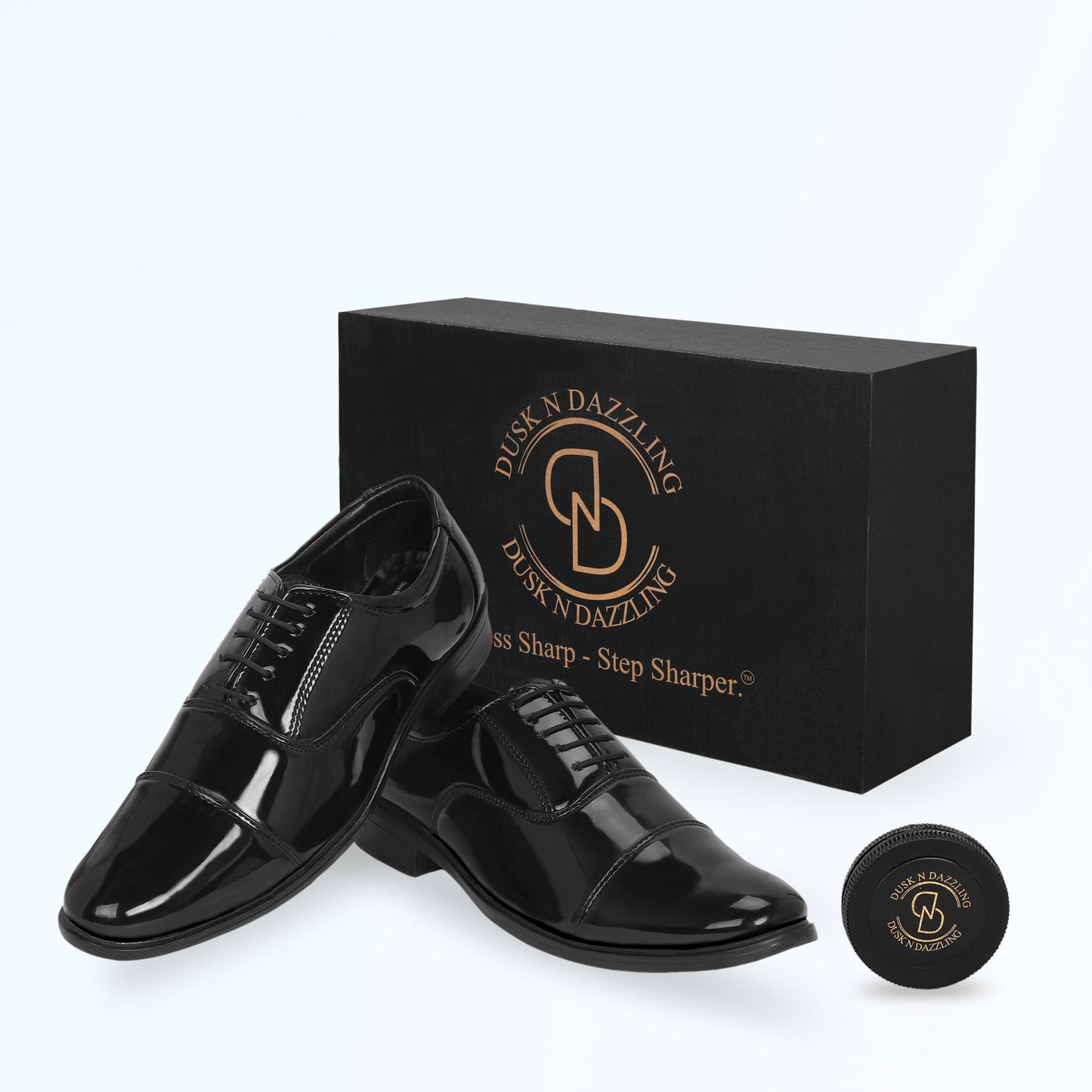 Dusk N Dazzling Black Lace-Up Shoes For Men