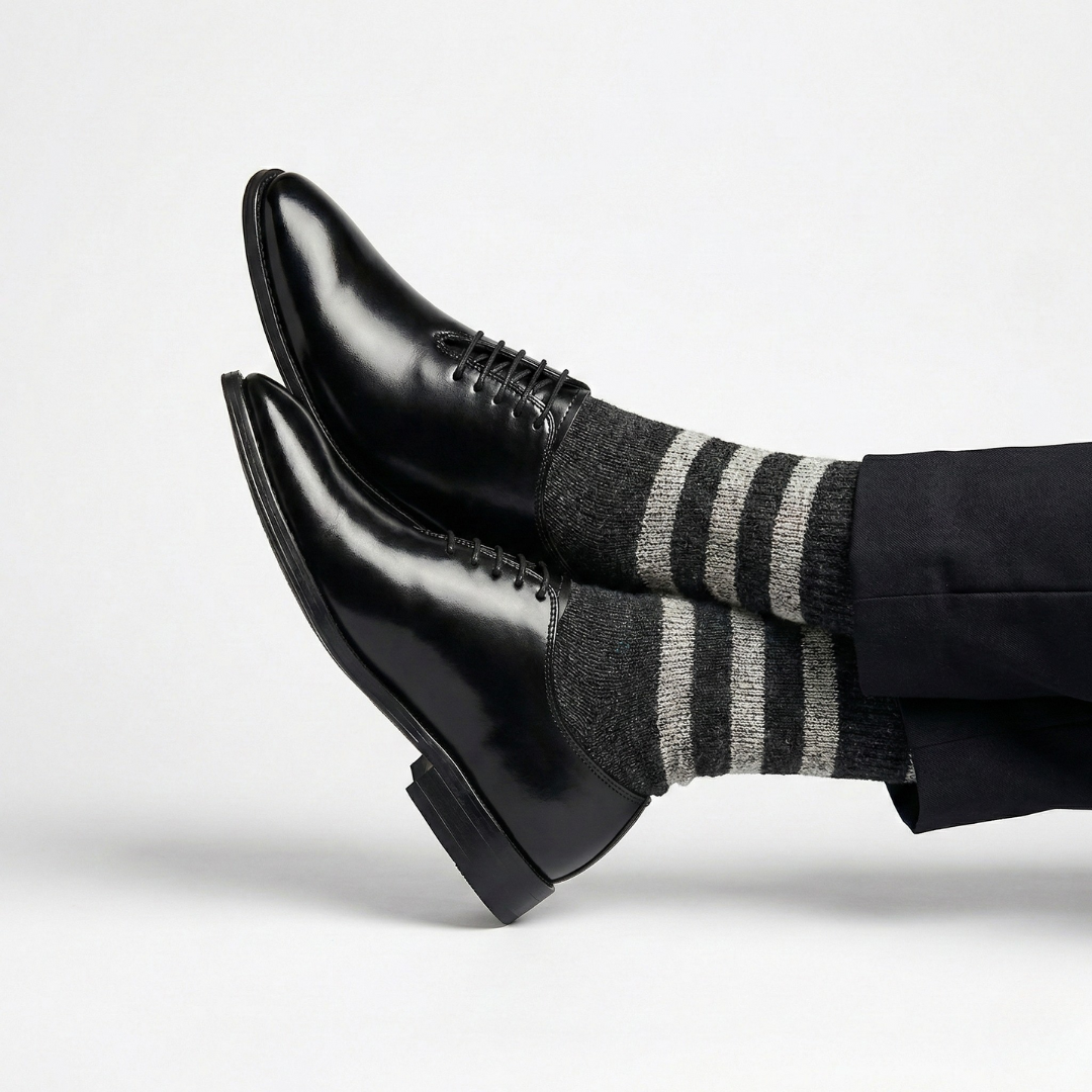 Dusk N Dazzling Black Oxford Shoes for Men - Stylish Lace-Up Design