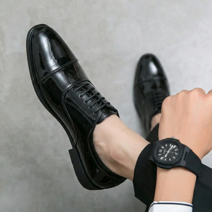 Dusk N Dazzling Black Lace-Up Shoes For Men