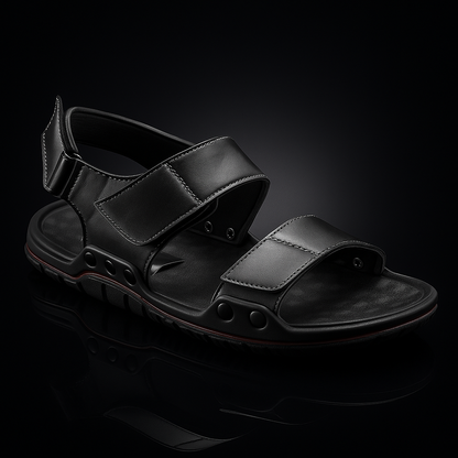 Dusk N Dazzling Lightweight Black Sandals For Men