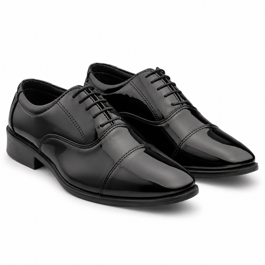 Dusk N Dazzling Black Lace-Up Shoes For Men