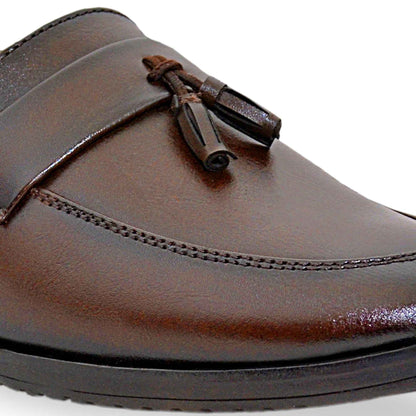Dusk N Dazzling Brown Tassel Loafers For Men
