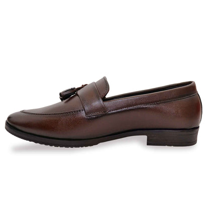 Dusk N Dazzling Brown Tassel Loafers For Men