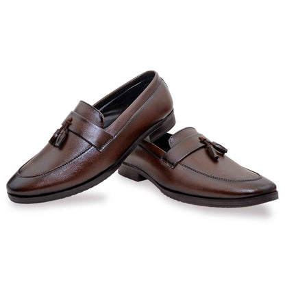 Dusk N Dazzling Brown Tassel Loafers For Men