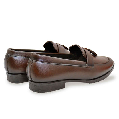 Dusk N Dazzling Brown Tassel Loafers For Men