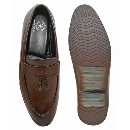 Dusk N Dazzling Brown Tassel Loafers For Men