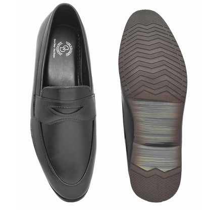 Dusk N Dazzling Black Penny Loafer For Men - Stylish Comfort Footwear