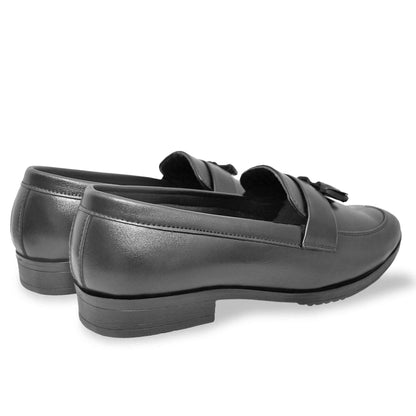 Dusk N Dazzling Black Tassel Loafers For Men