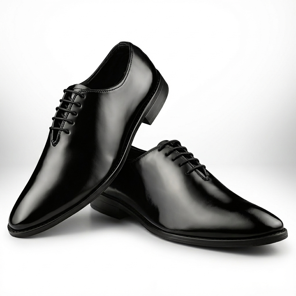 Dusk N Dazzling Black Oxford Shoes for Men - Stylish Lace-Up Design