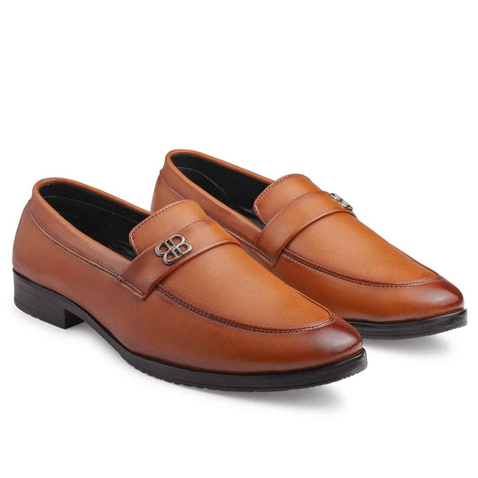 Dusk N Dazzling Tan Loafer Shoes For Men