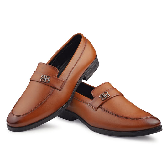 Dusk N Dazzling Tan Loafer Shoes For Men