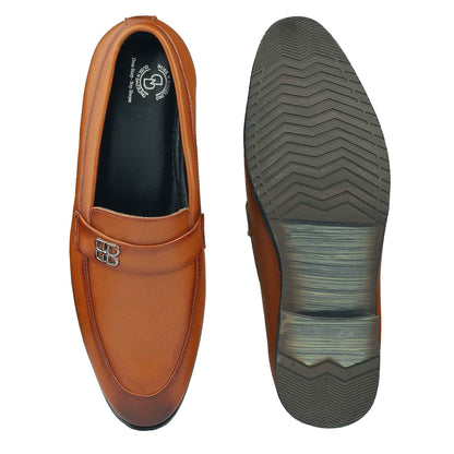 Dusk N Dazzling Tan Loafer Shoes For Men