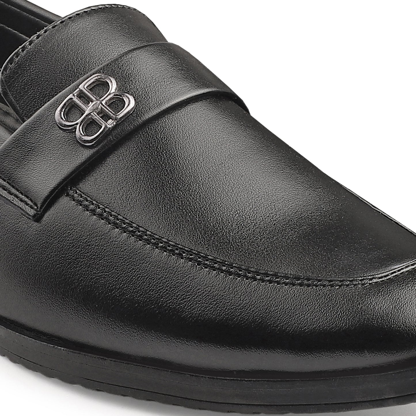 Dusk N Dazzling Black Loafer Shoes  For Men