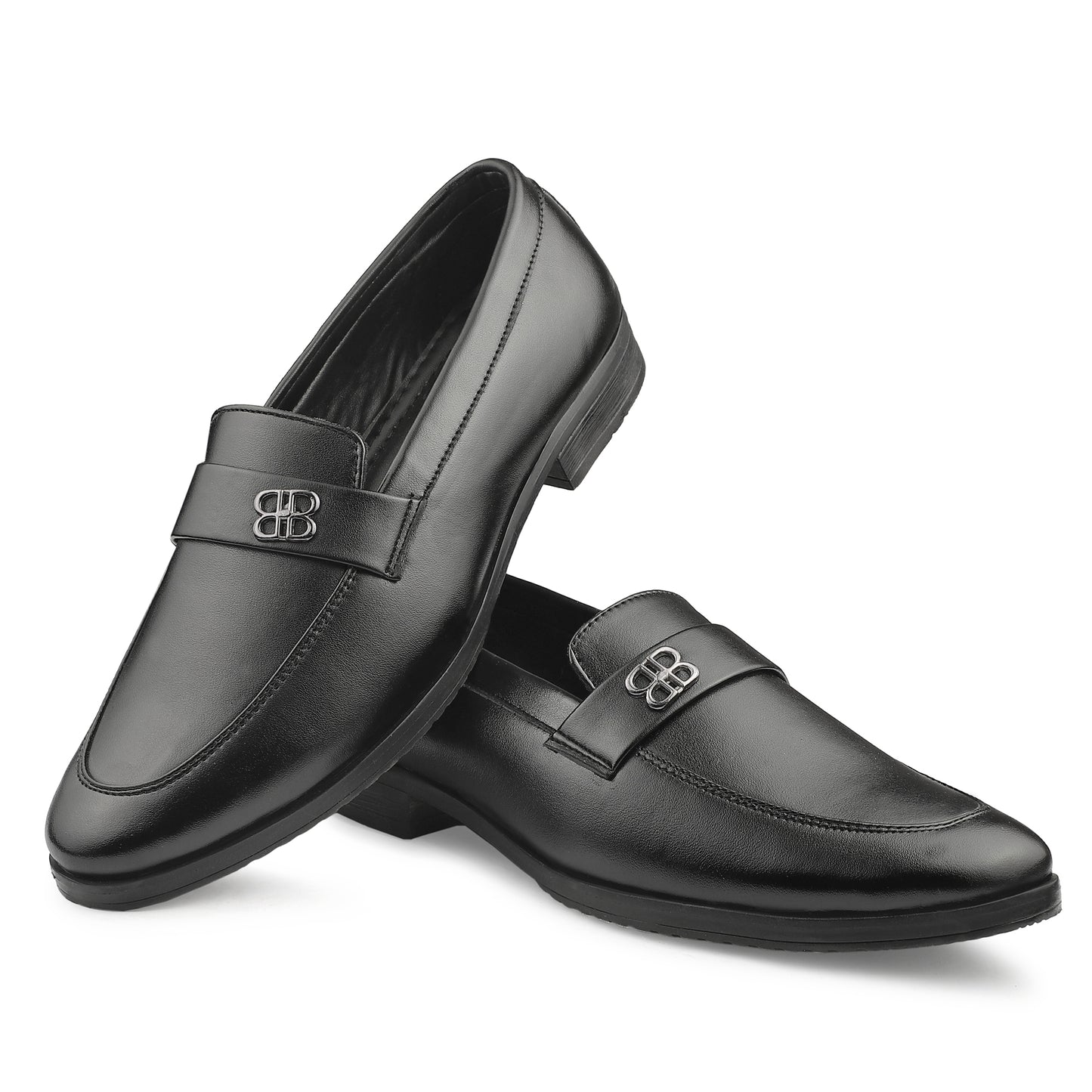 Dusk N Dazzling Black Loafer Shoes  For Men