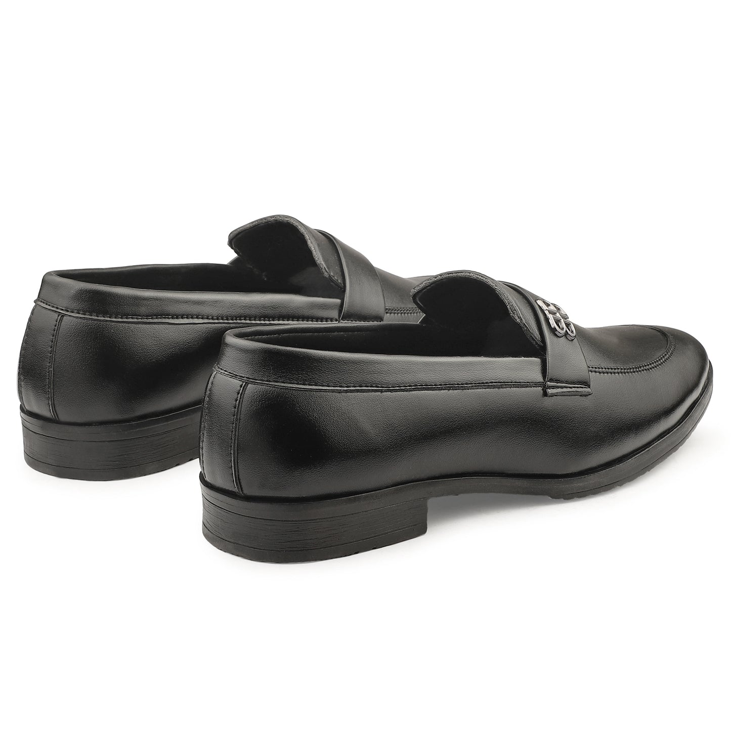 Dusk N Dazzling Black Loafer Shoes  For Men