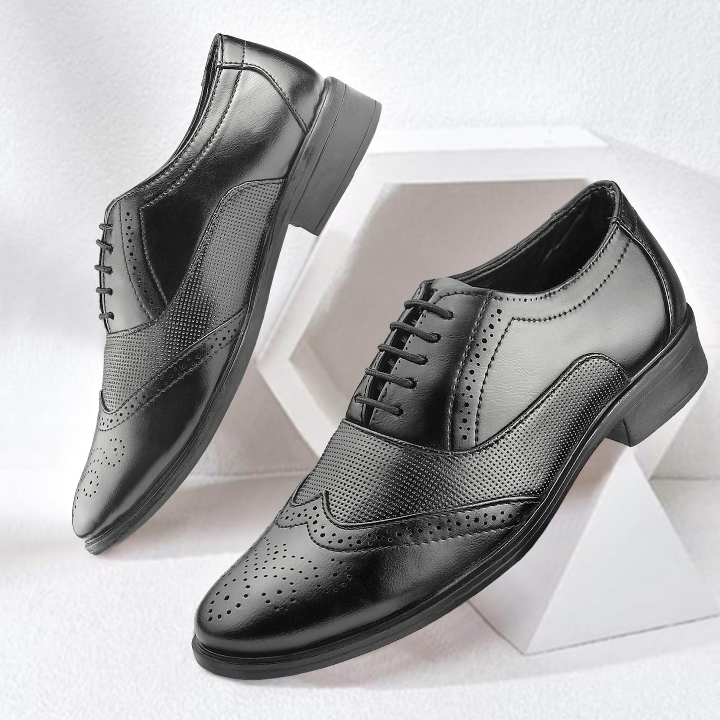 Dusk N Dazzling Black Brogues For Men