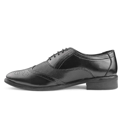 Dusk N Dazzling Black Brogue Shoes For Men