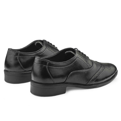 Dusk N Dazzling Black Brogue Shoes For Men