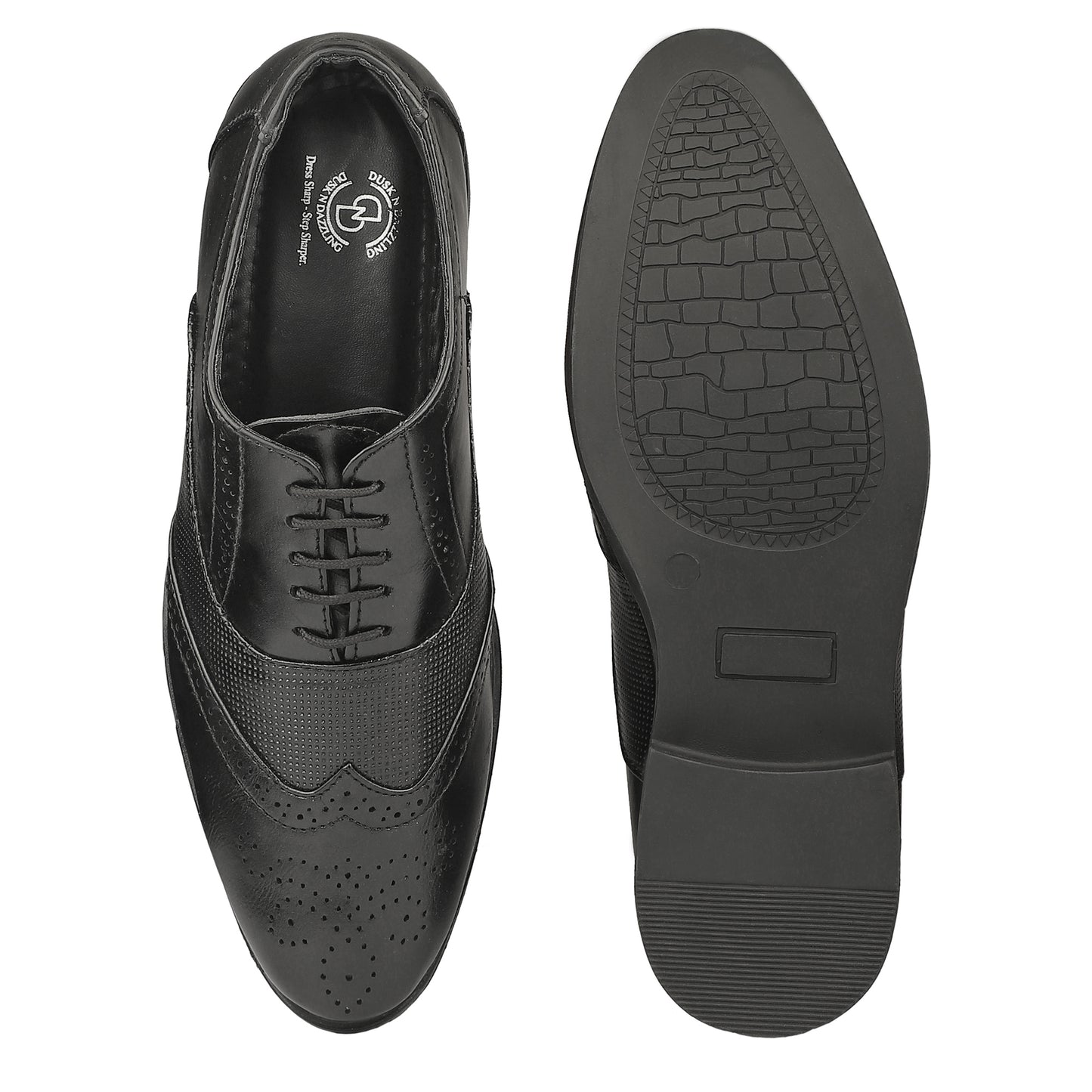 Dusk N Dazzling Black Brogues For Men