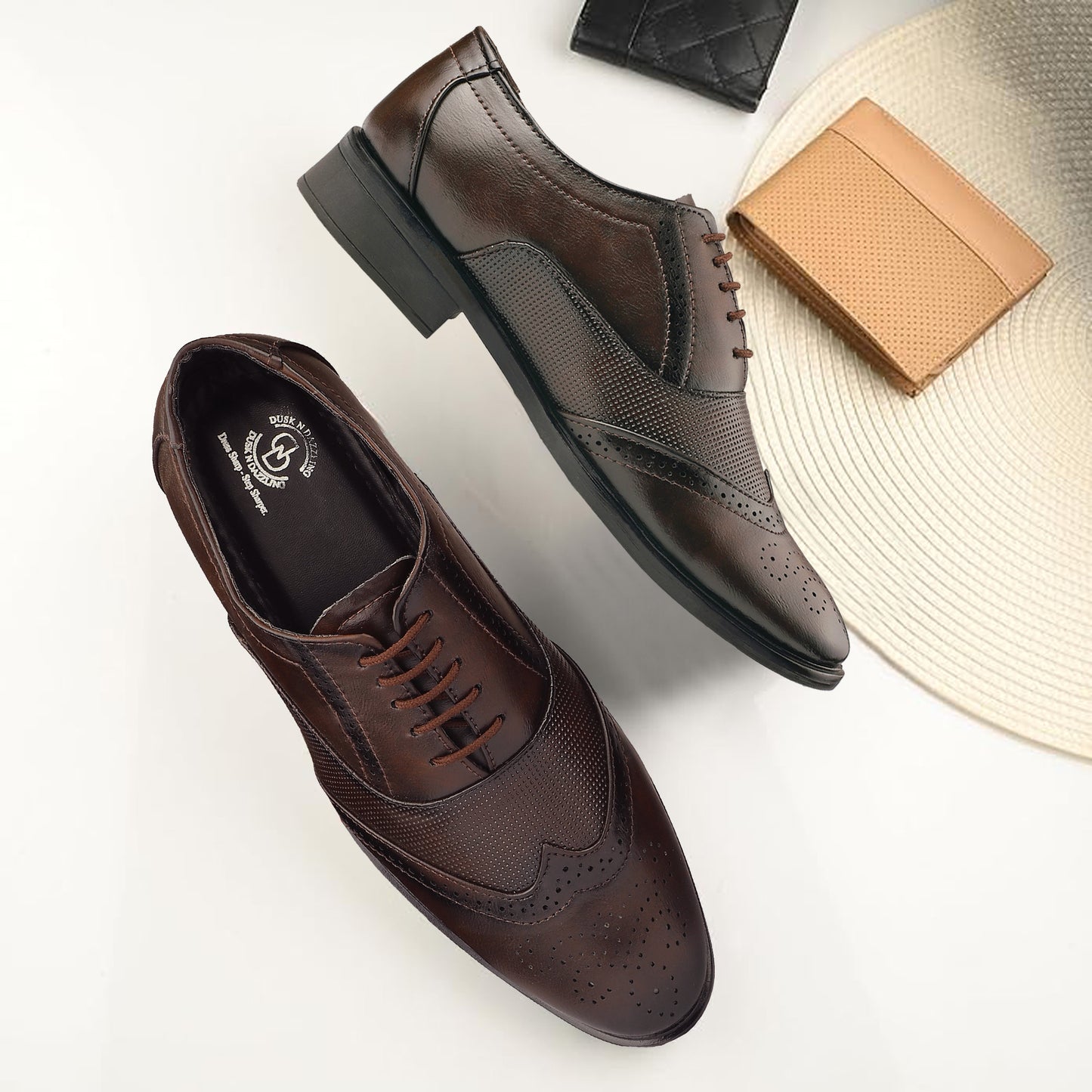 Dusk N Dazzling Brown Brogues for Men