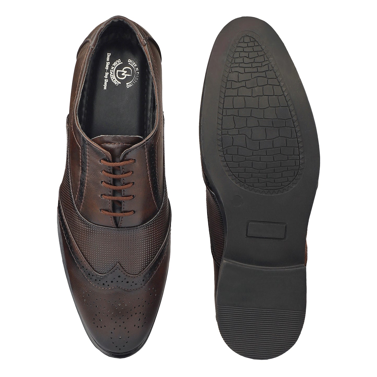 Dusk N Dazzling Brown Brogues for Men