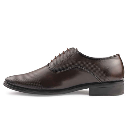 Dusk N Dazzling Brown Formal Lace-up Shoes For Men