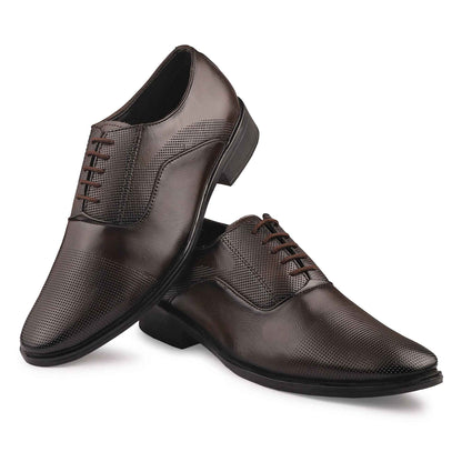 Dusk N Dazzling Brown Formal Lace-up Shoes For Men