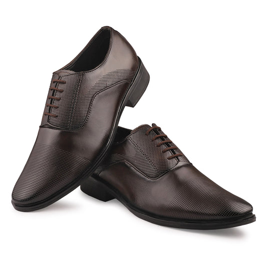 Dusk N Dazzling Brown Oxford Shoes For Men