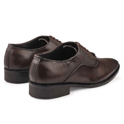 Dusk N Dazzling Brown Formal Lace-up Shoes For Men