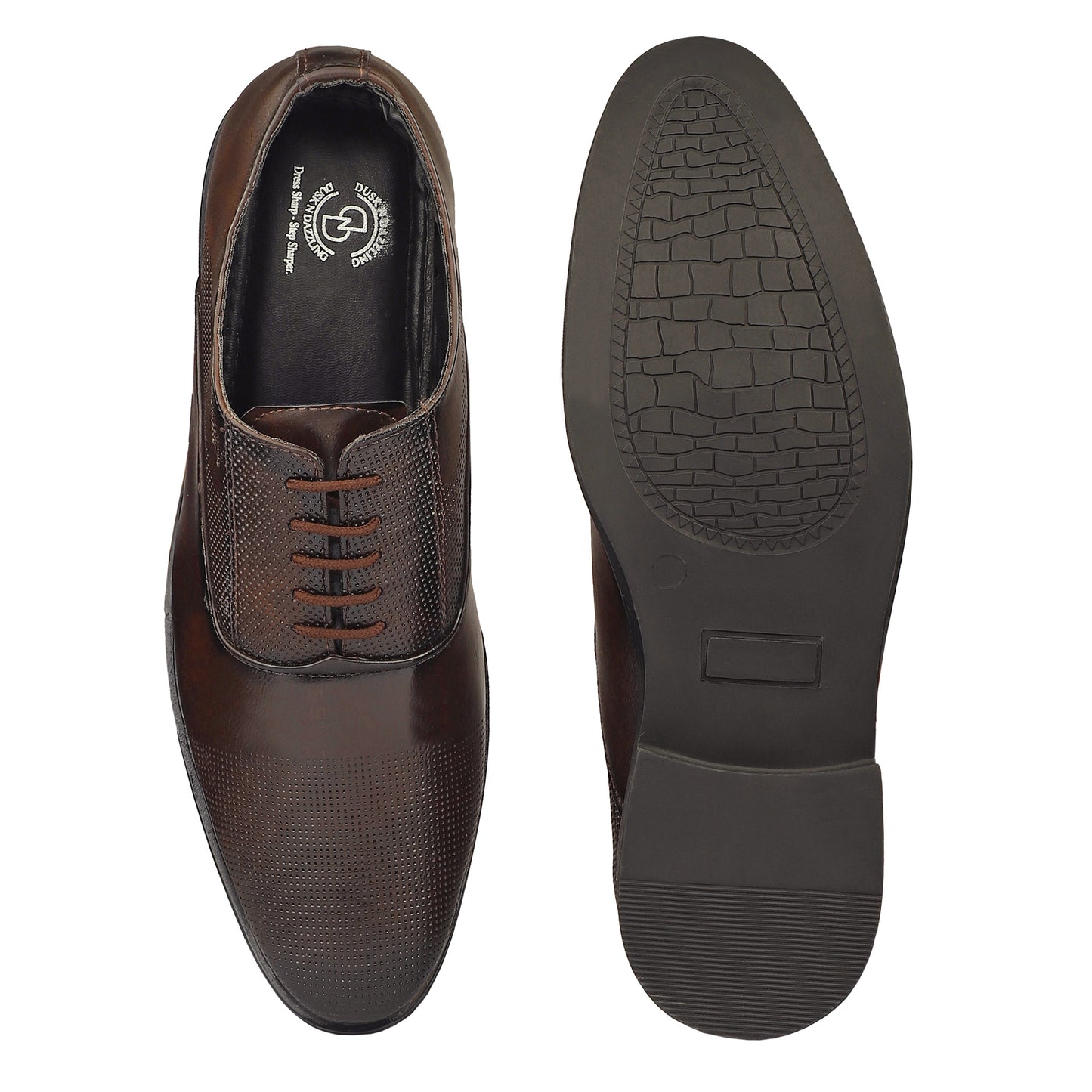Dusk N Dazzling Brown Oxford Shoes For Men