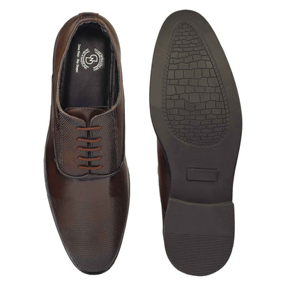 Dusk N Dazzling Brown Formal Lace-up Shoes For Men