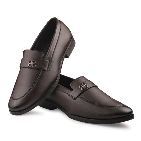 Dusk N Dazzling Brown Loafer Shoes  For Men