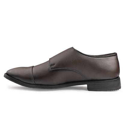Dusk N Dazzling Brown Double Strap Monk Shoes For Men - Stylish & Elegant Footwear