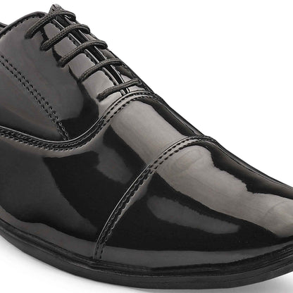 Dusk N Dazzling Black Lace-Up Shoes For Men