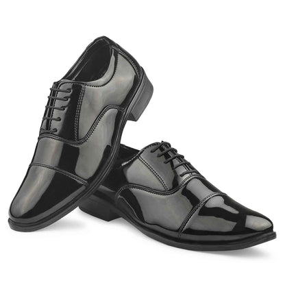 Dusk N Dazzling Black Lace-Up Shoes For Men