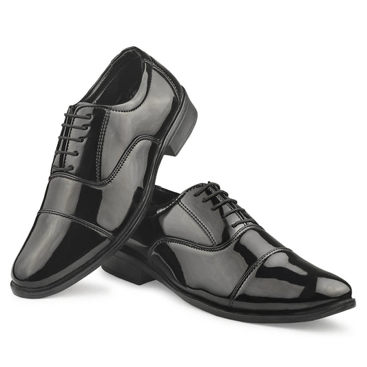 Dusk N Dazzling Black Stitched Oxford For Men