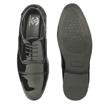 Dusk N Dazzling Black Lace-Up Shoes For Men