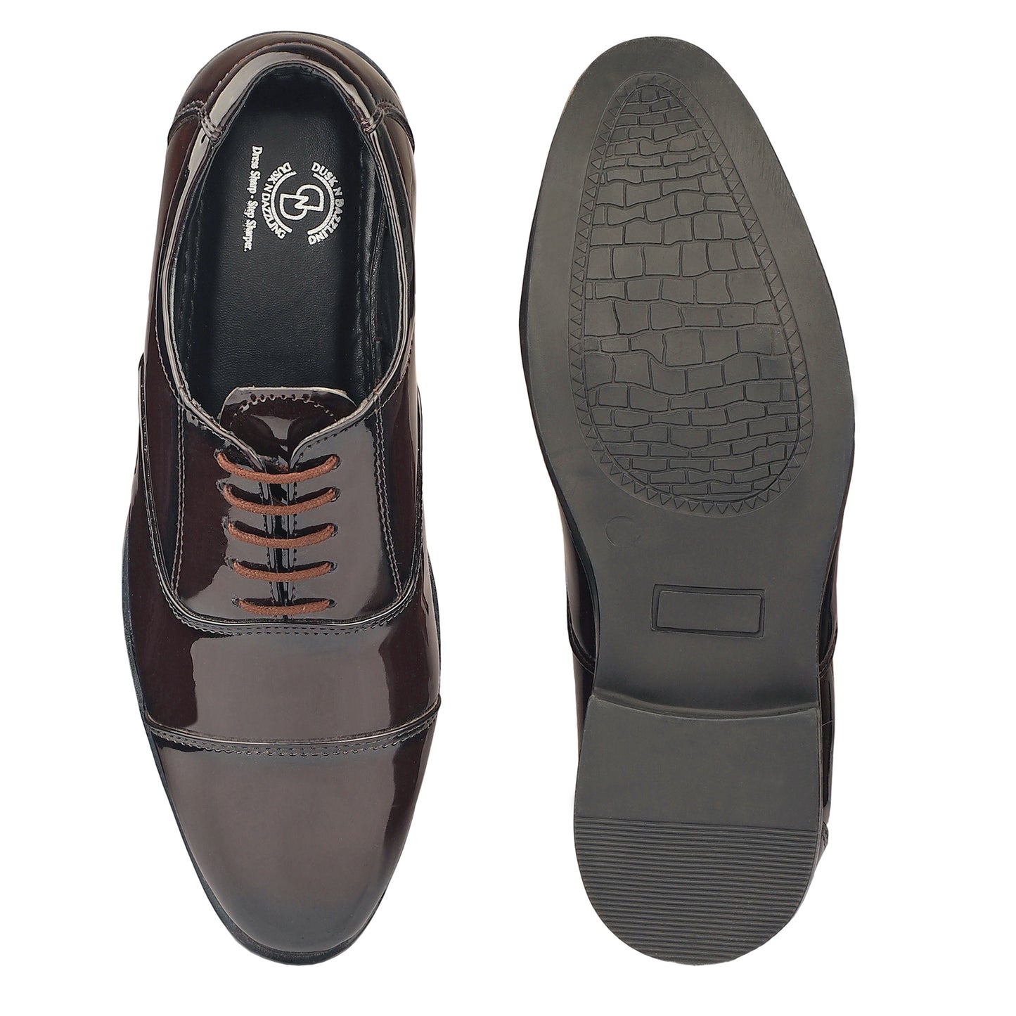 Dusk N Dazzling Brown Stitched Oxford For Men