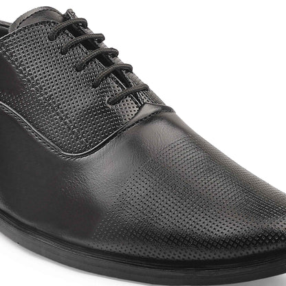 Dusk N Dazzling Black Formal Lace-up Shoes For Men