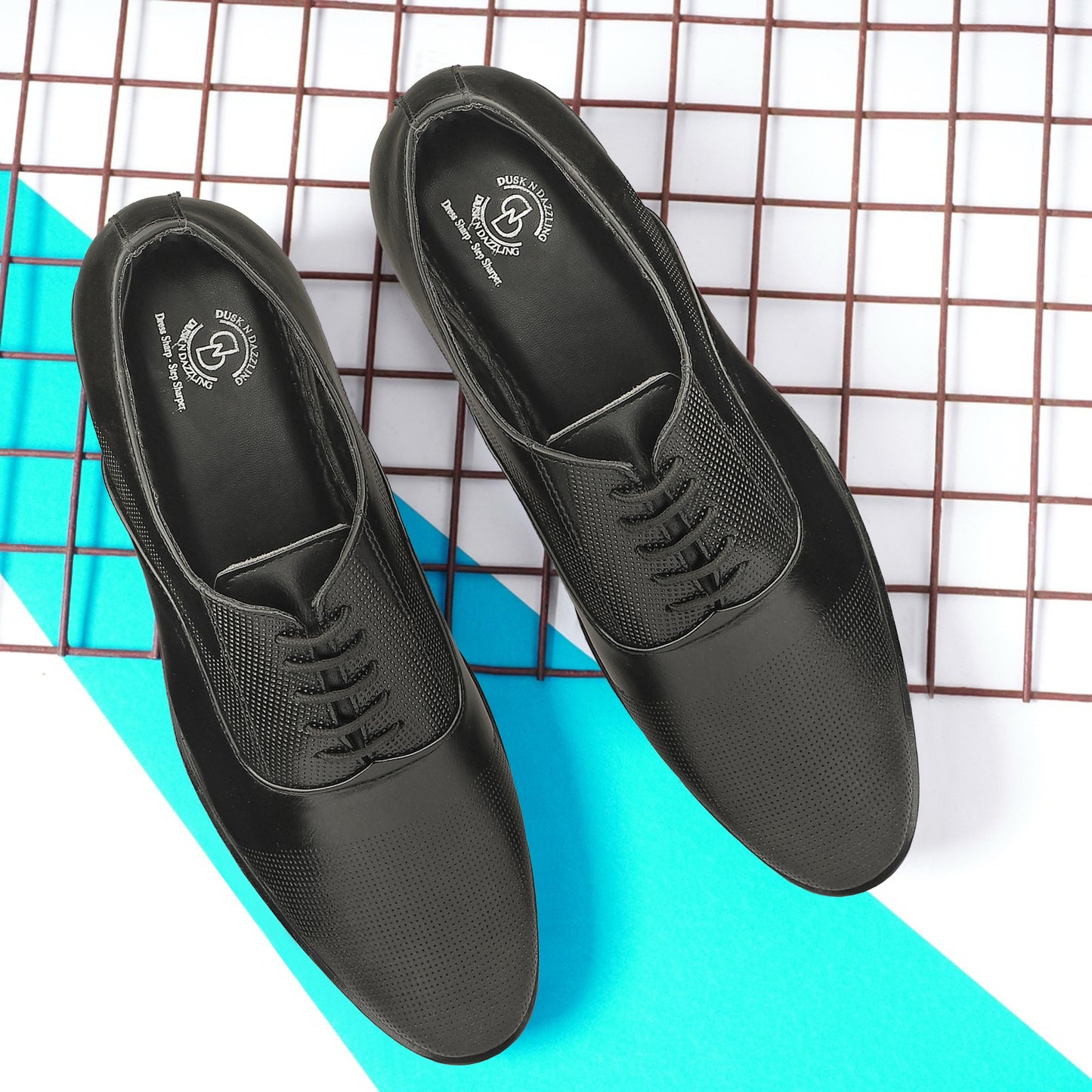 Dusk N Dazzling Black Oxford Shoes For Men