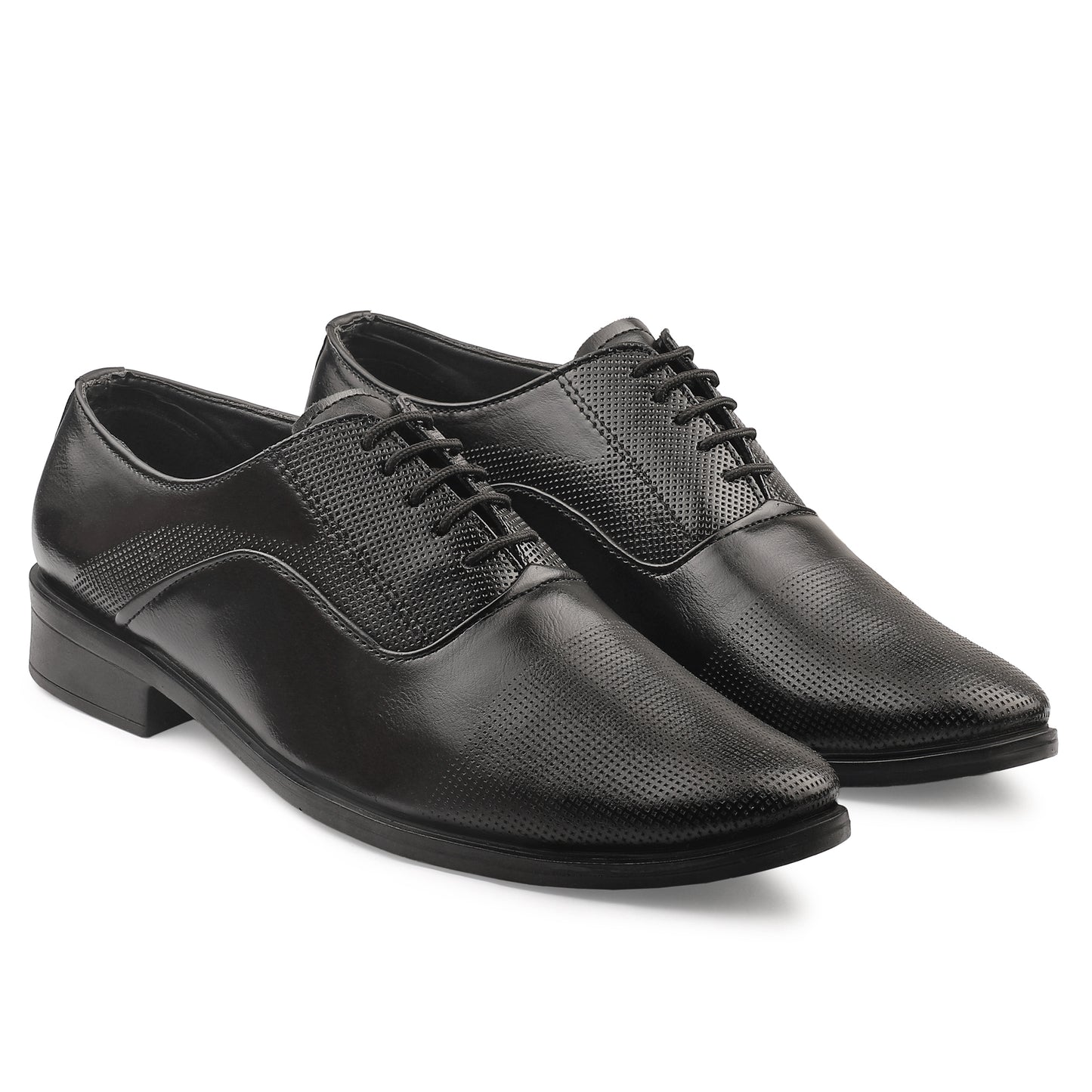 Dusk N Dazzling Black Oxford Shoes For Men