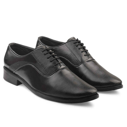 Dusk N Dazzling Black Formal Lace-up Shoes For Men