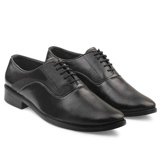 Dusk N Dazzling Black Formal Lace-up Shoes For Men